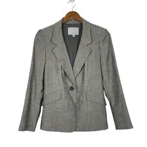 Classiques Entier | Gray & Black Blend Single Button Blazer Jacket